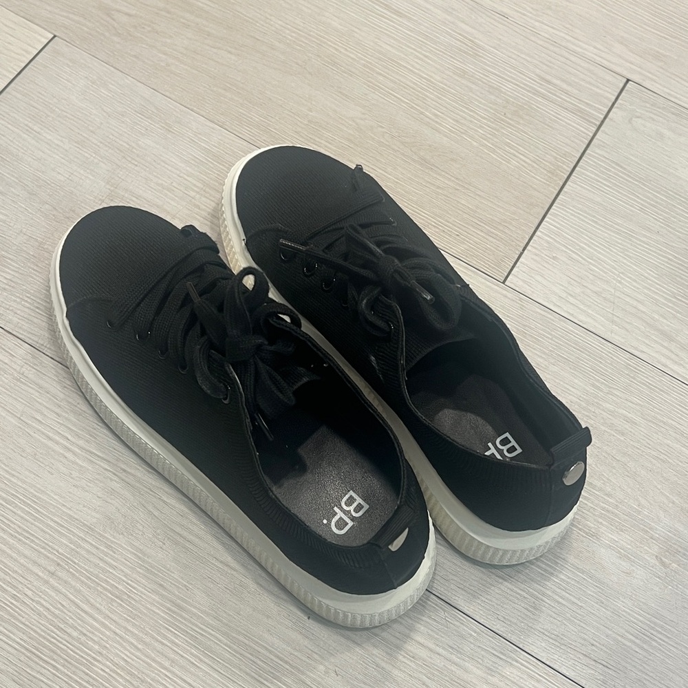 BP Black Sneakers with White Soles